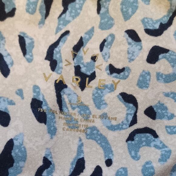 Varley Century 7/8 Leggings Blue Ivory Cheetah Print Size S - Picture 5 of 7